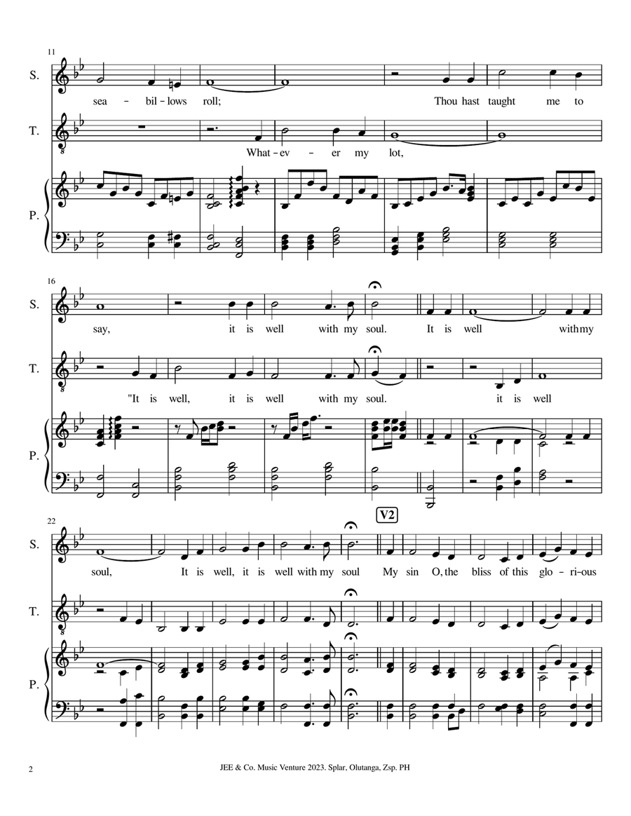 It Is Well With My Soul A Cappella scores gallery preview page 2