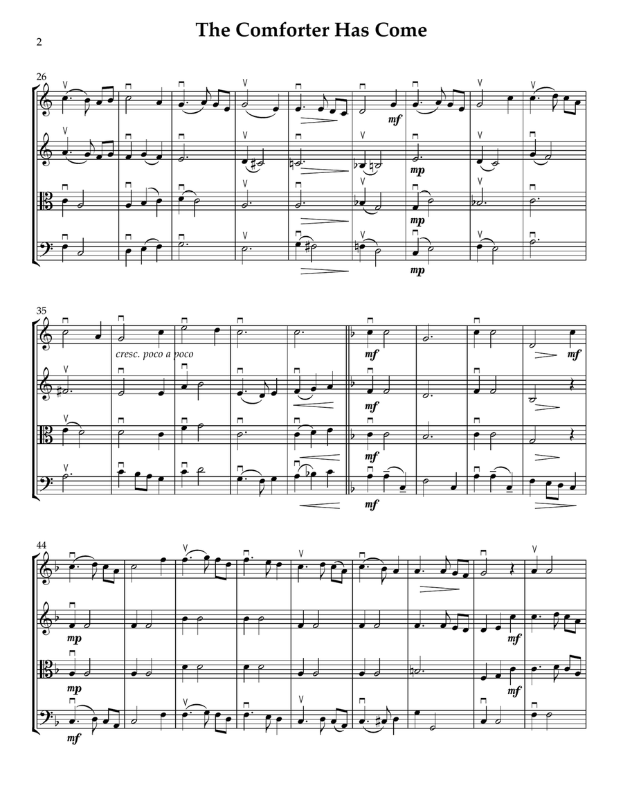 The Comforter Has Come String Quartet scores gallery preview page 2