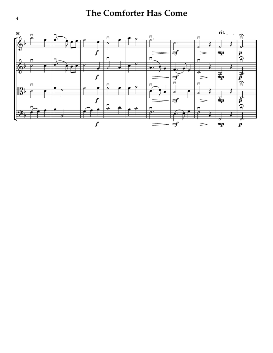 The Comforter Has Come String Quartet scores gallery preview page 4