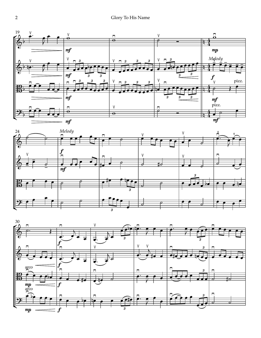 Glory To His Name Glory To His Name String Quartet scores gallery preview page 2