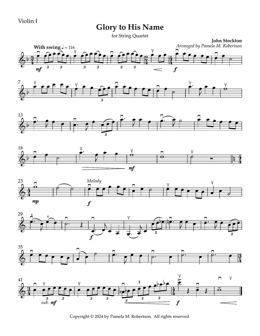 Glory To His Name Glory To His Name String Quartet scores gallery preview page 4
