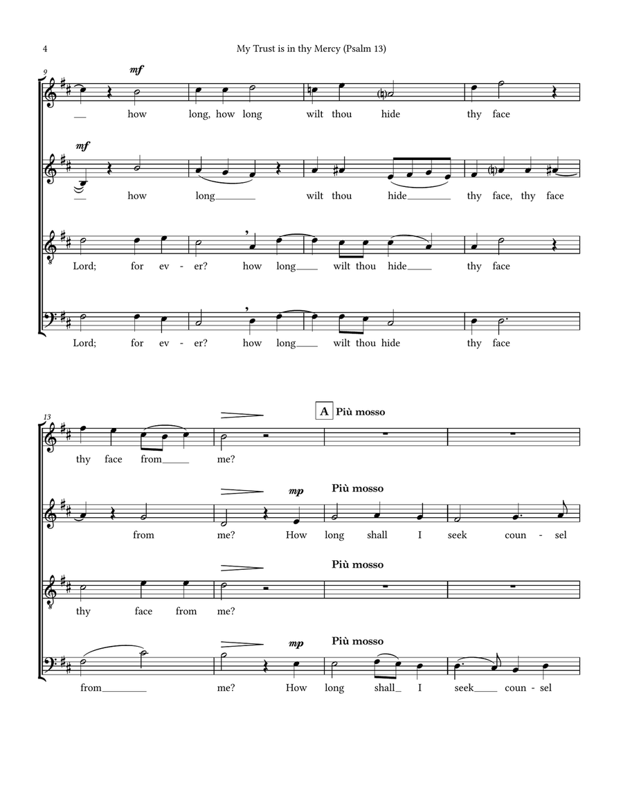 My Trust is in thy Mercy (Psalm 13) 4-Part scores gallery preview page 4
