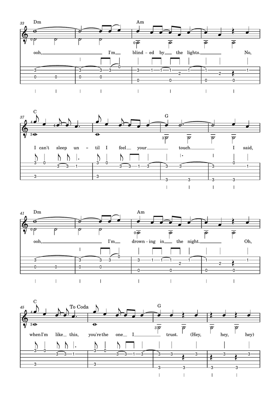 Blinding Lights Blinding Lights Acoustic Guitar scores gallery preview page 3