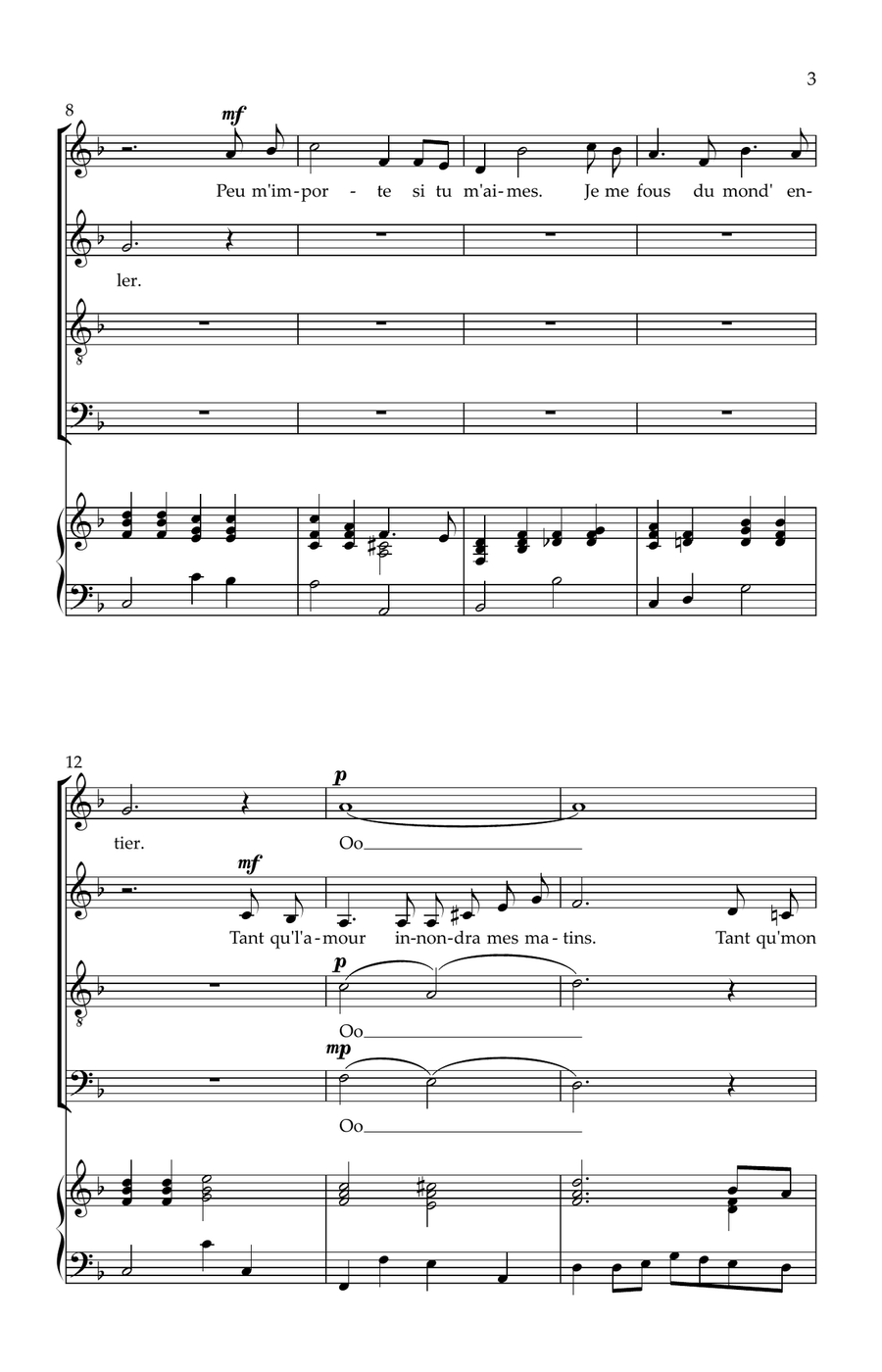 Hymne A L'amour Hymne A L'amour 4-Part scores gallery preview page 3
