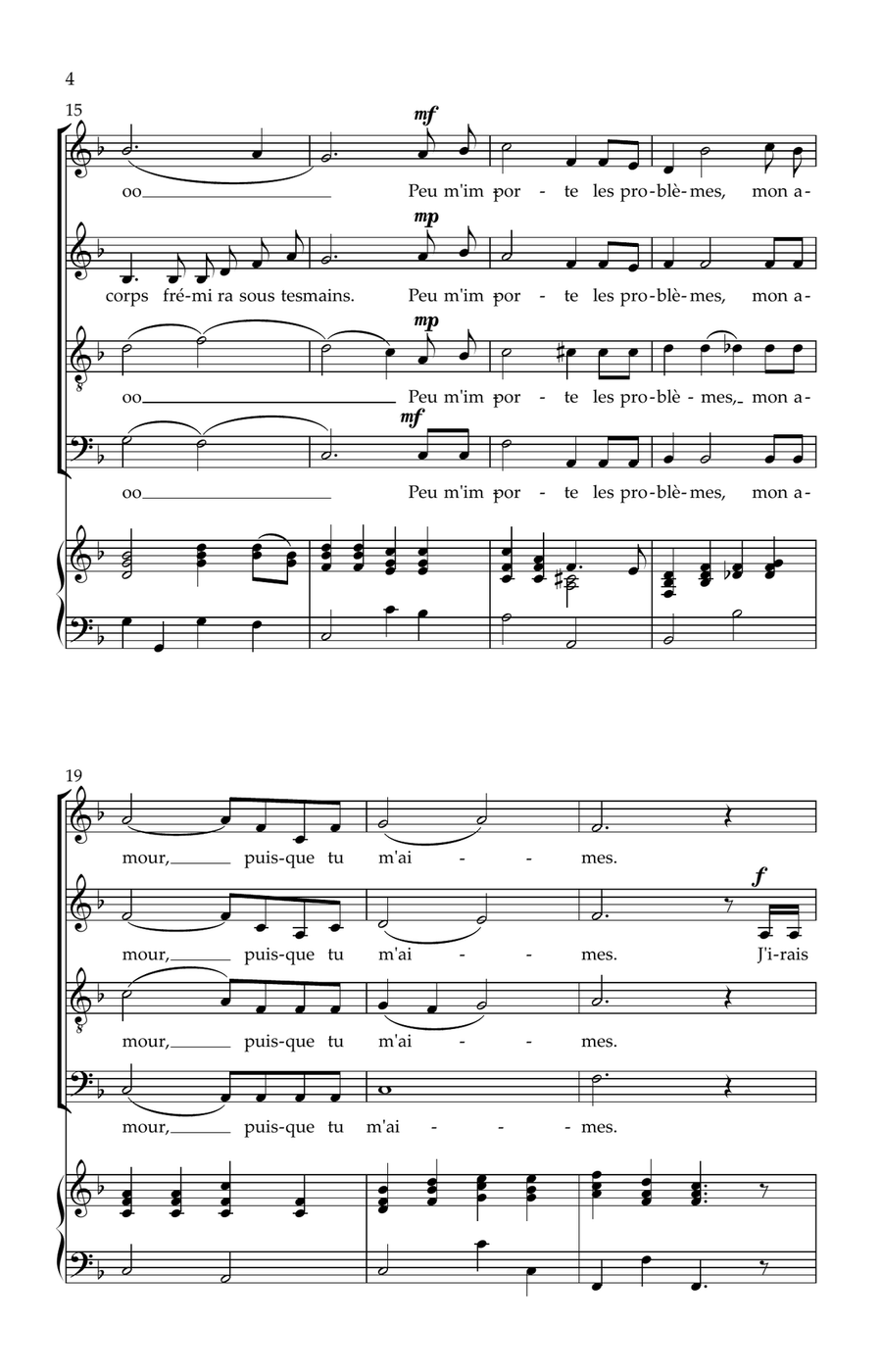 Hymne A L'amour Hymne A L'amour 4-Part scores gallery preview page 4