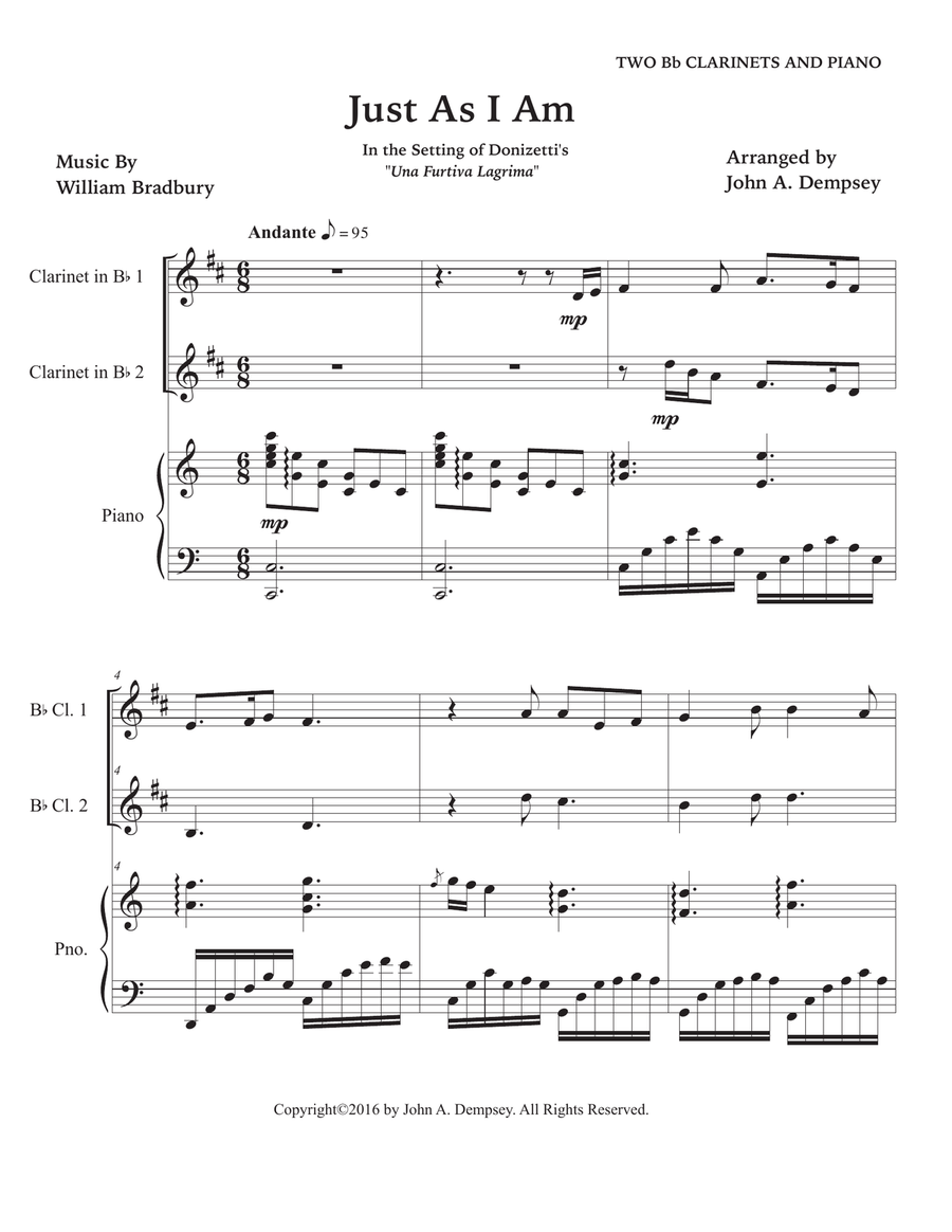 Just As I Am (Trio for Two Clarinets and Piano) Woodwind Duet scores gallery preview page 5