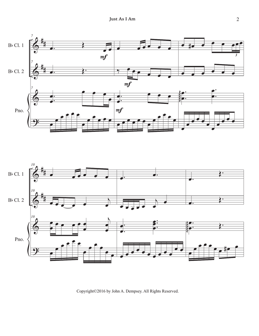 Just As I Am (Trio for Two Clarinets and Piano) Woodwind Duet scores gallery preview page 6