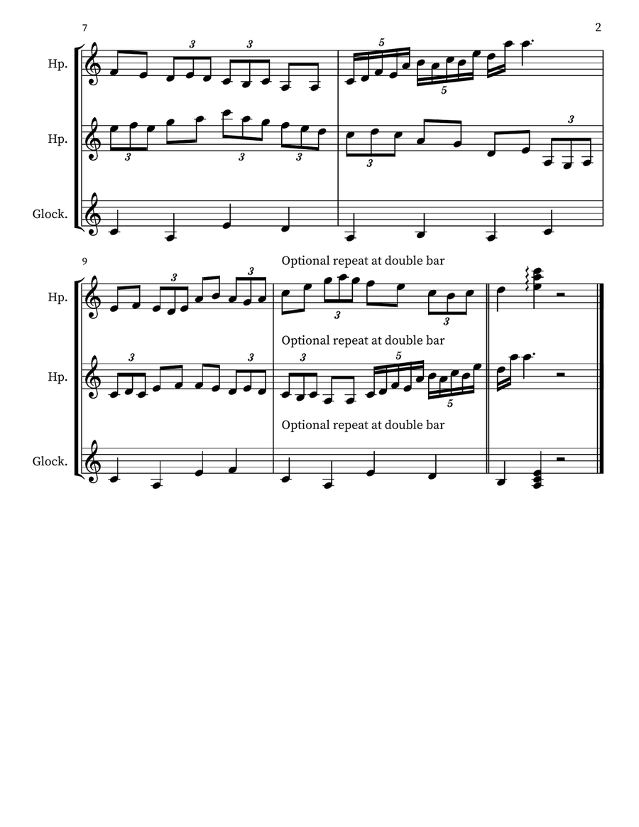 A 62 for harps & glockenspiel Glockenspiel scores gallery preview page 2