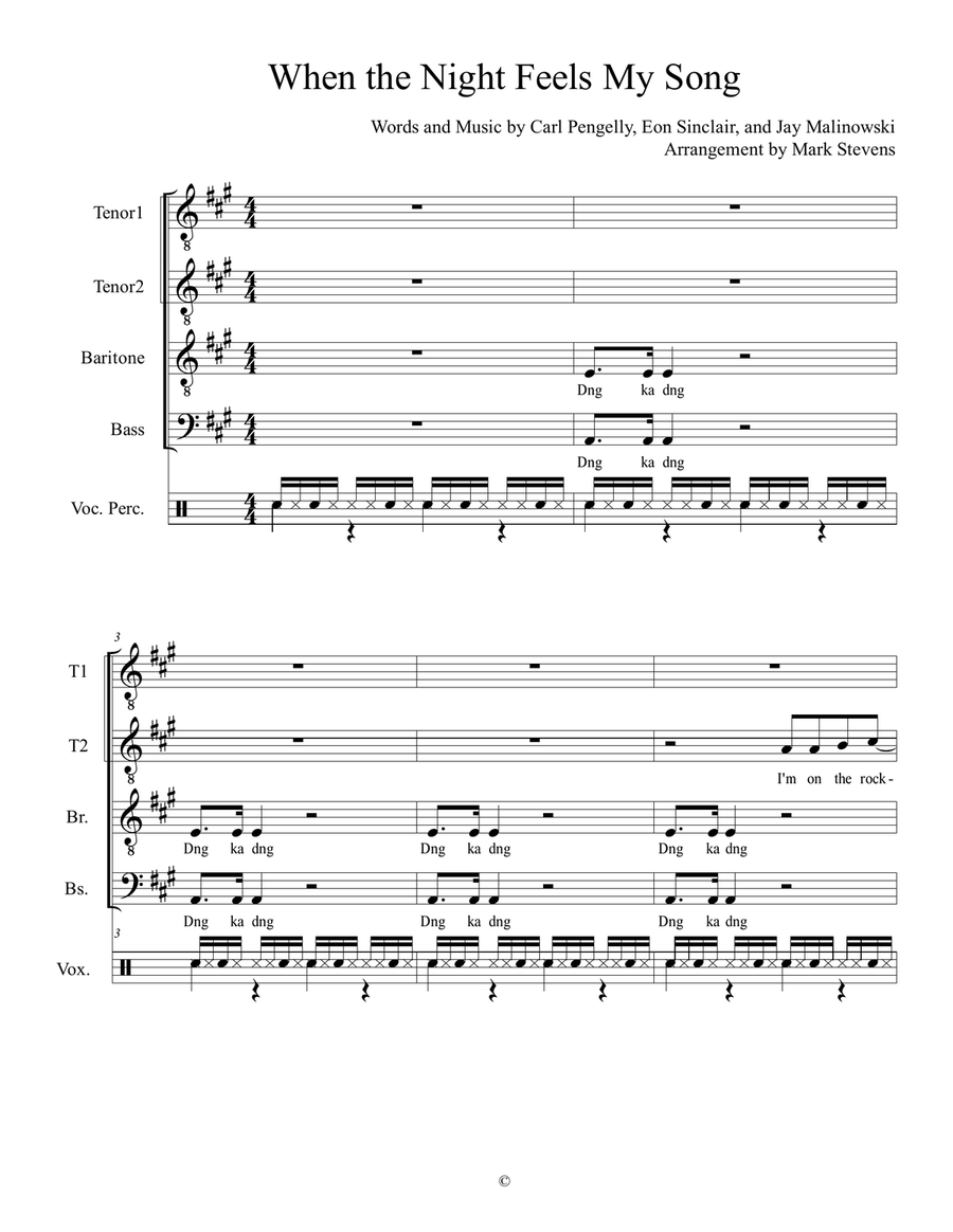 When The Night Feels My Song TTBB scores gallery preview page 2