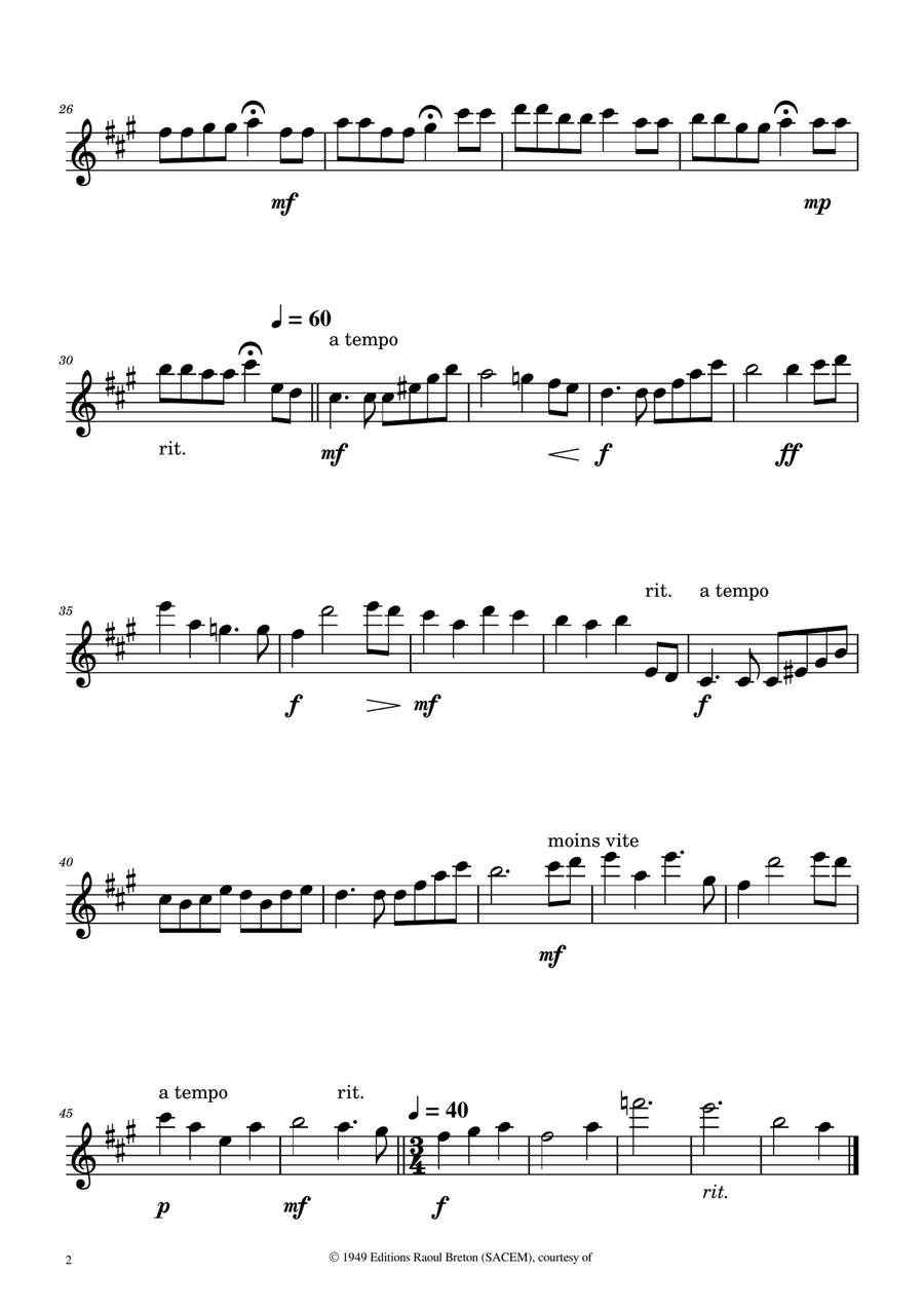 Hymne A L'amour Clarinet Quartet scores gallery preview page 6