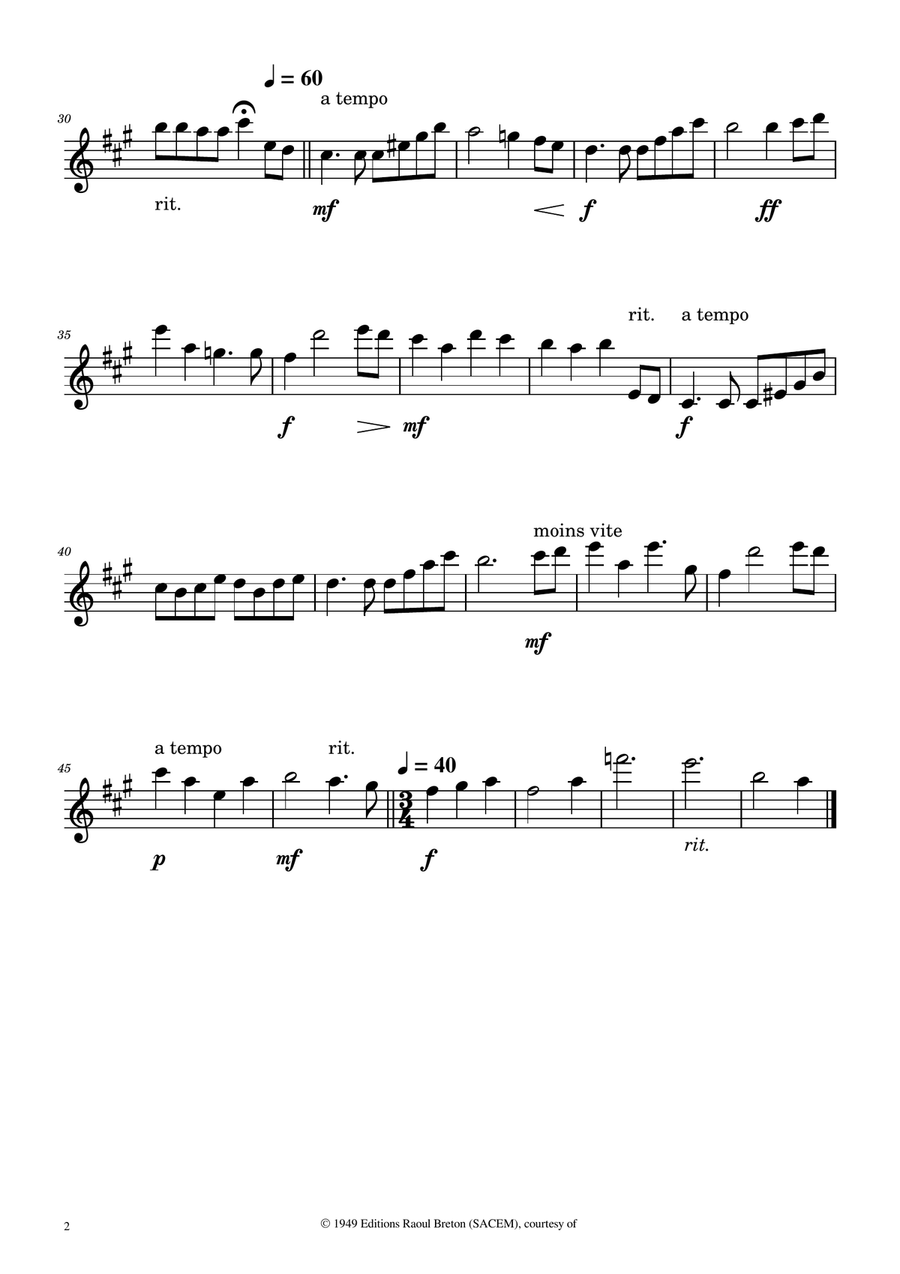 Hymne A L'amour Saxophone Quartet scores gallery preview page 6