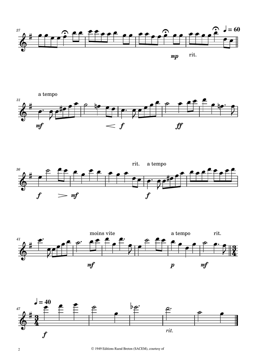 Hymne A L'amour Woodwind Quartet scores gallery preview page 6