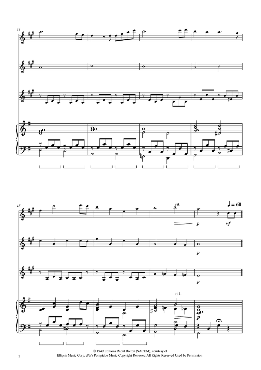 Hymne A L'amour Clarinet Trio scores gallery preview page 2