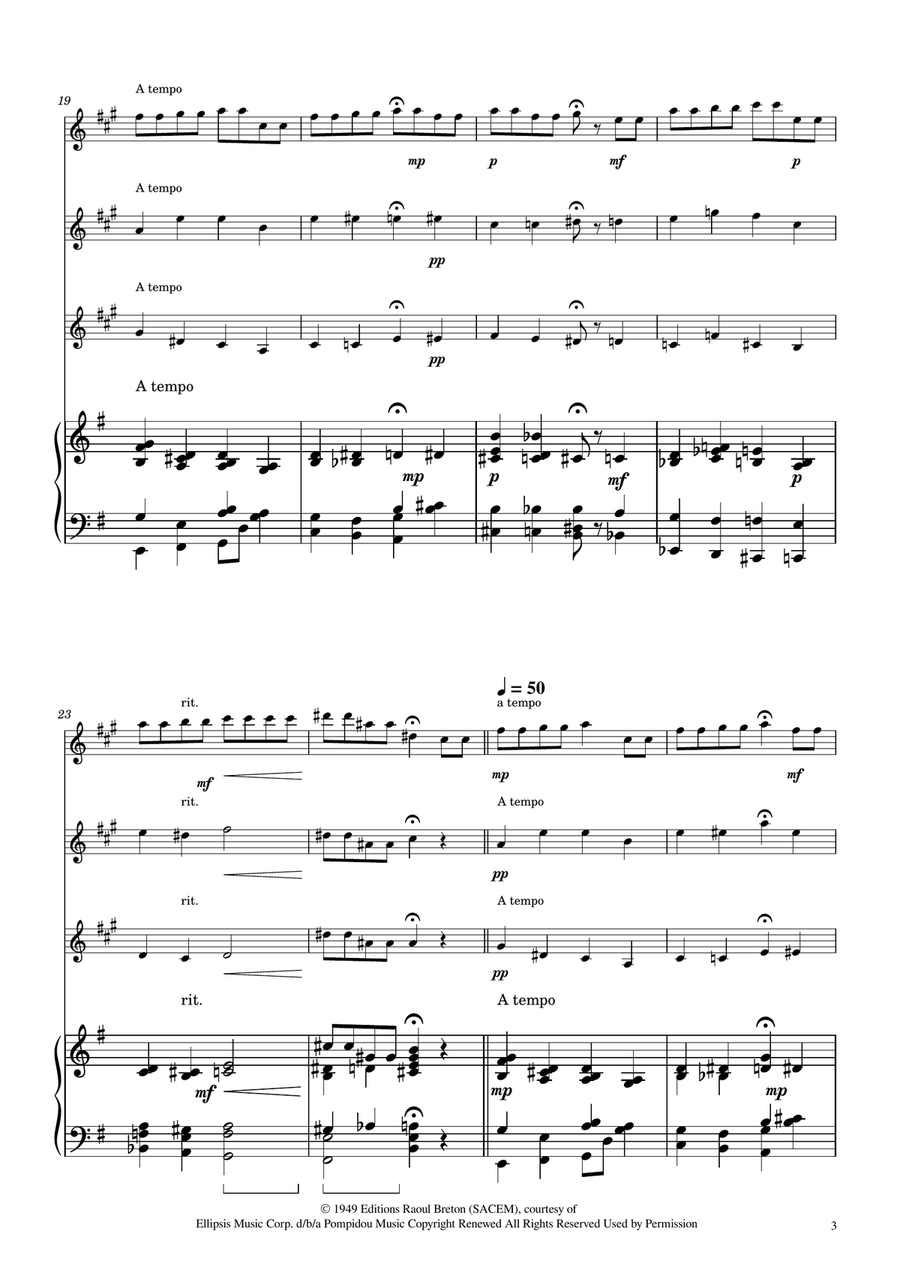 Hymne A L'amour Clarinet Trio scores gallery preview page 3