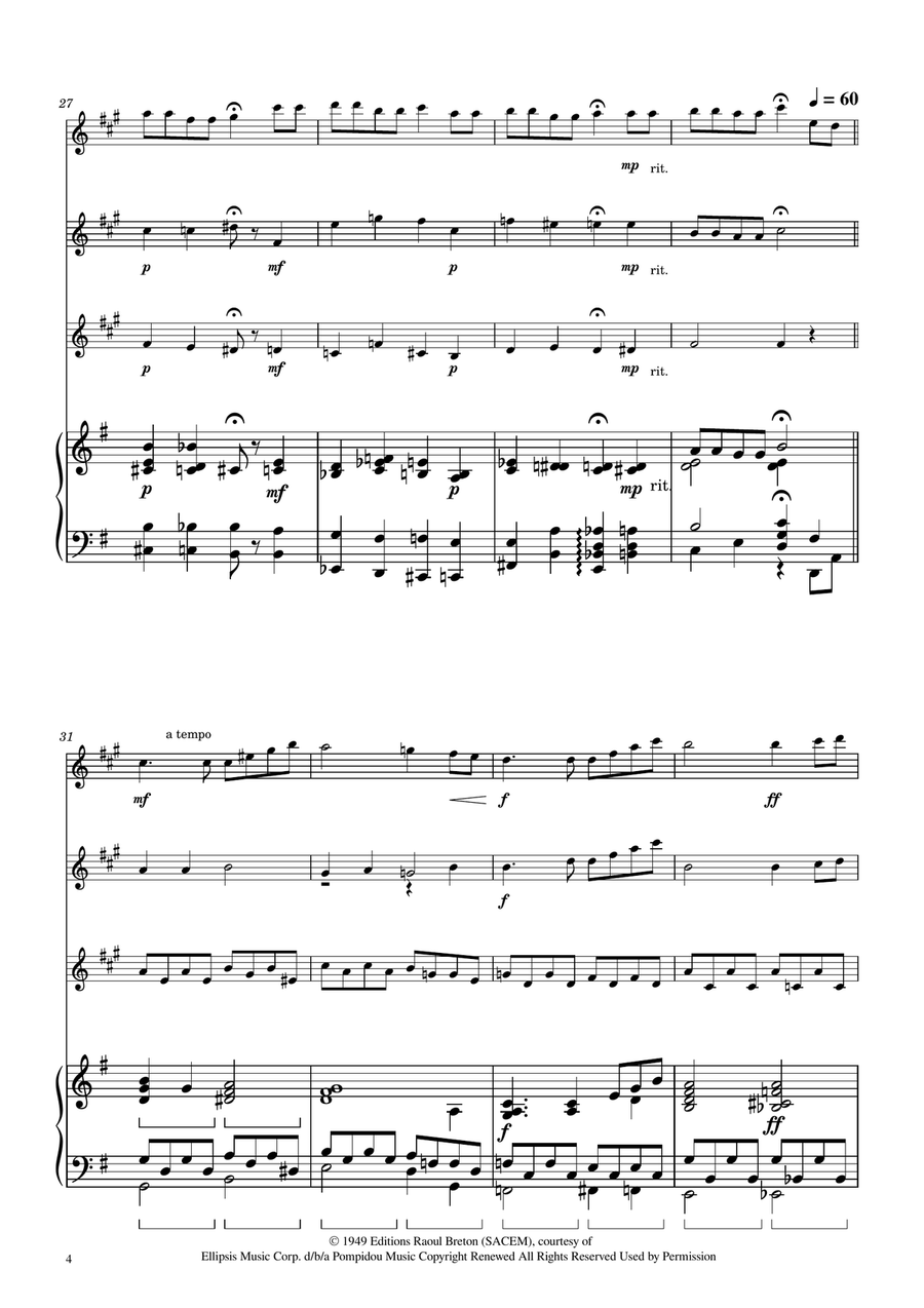 Hymne A L'amour Clarinet Trio scores gallery preview page 4