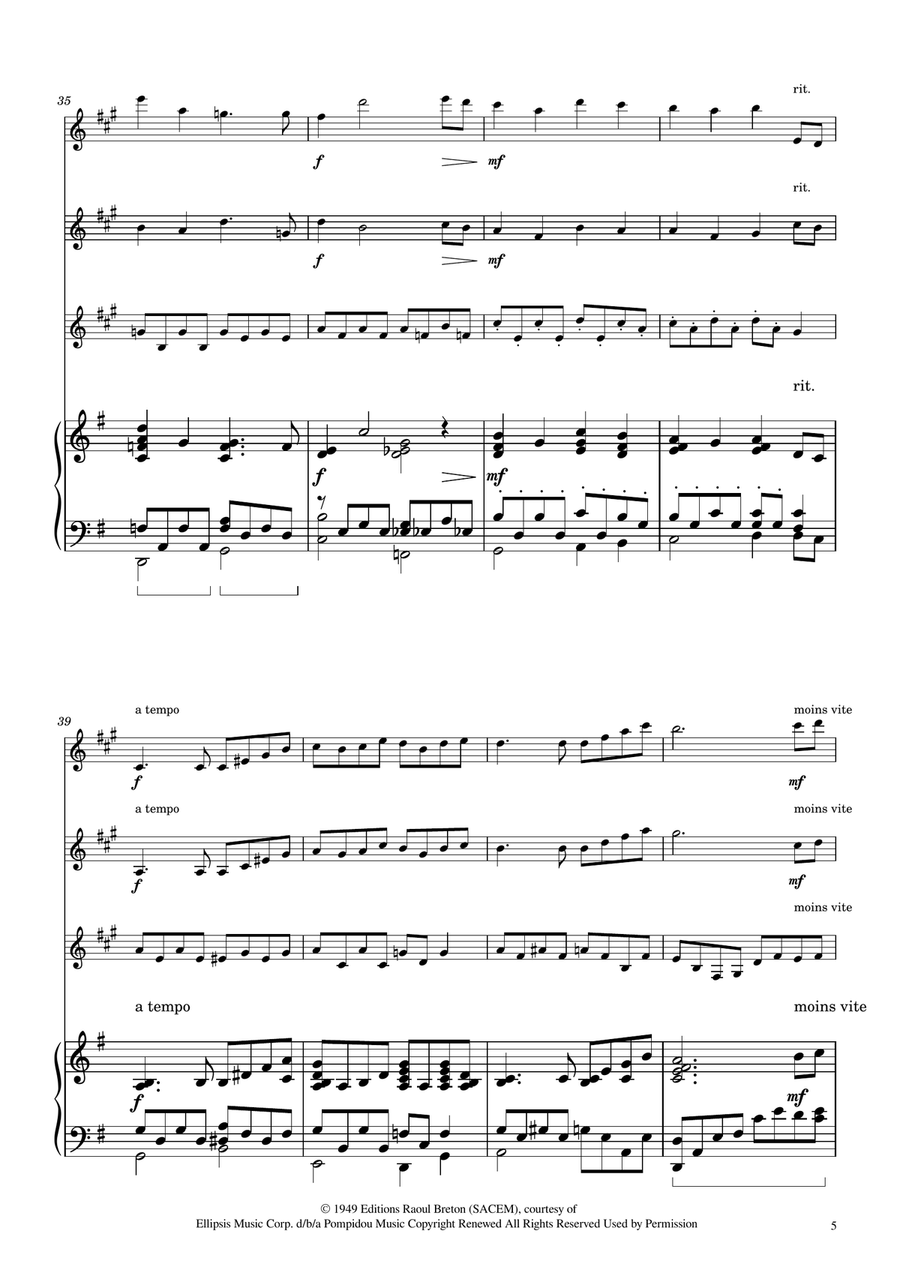 Hymne A L'amour Clarinet Trio scores gallery preview page 5