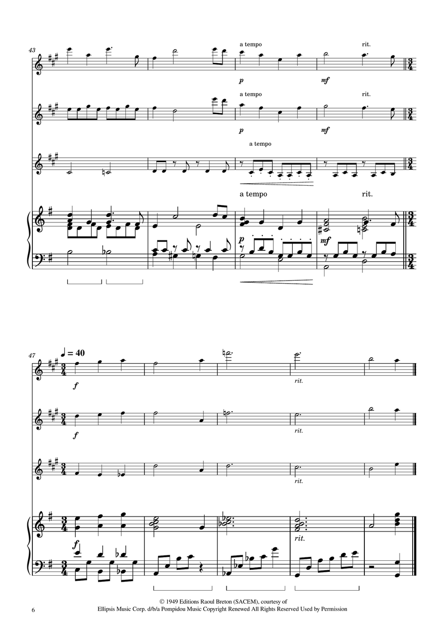 Hymne A L'amour Clarinet Trio scores gallery preview page 6