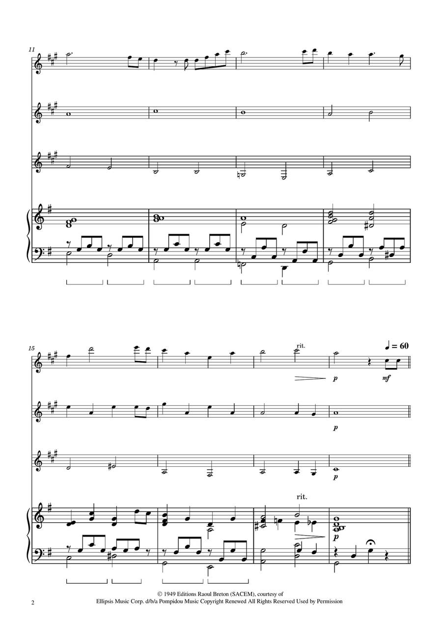 Hymne A L'amour Clarinet Trio scores gallery preview page 2