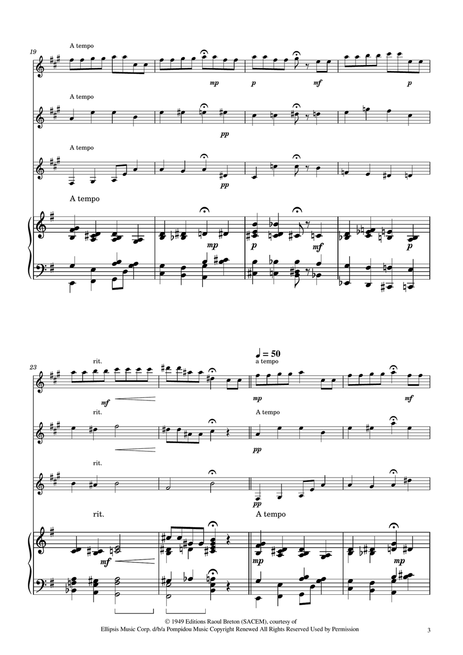 Hymne A L'amour Clarinet Trio scores gallery preview page 3