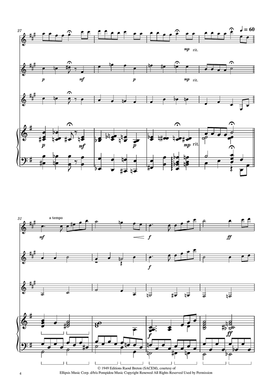 Hymne A L'amour Clarinet Trio scores gallery preview page 4