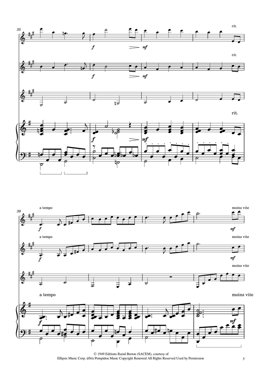 Hymne A L'amour Clarinet Trio scores gallery preview page 5