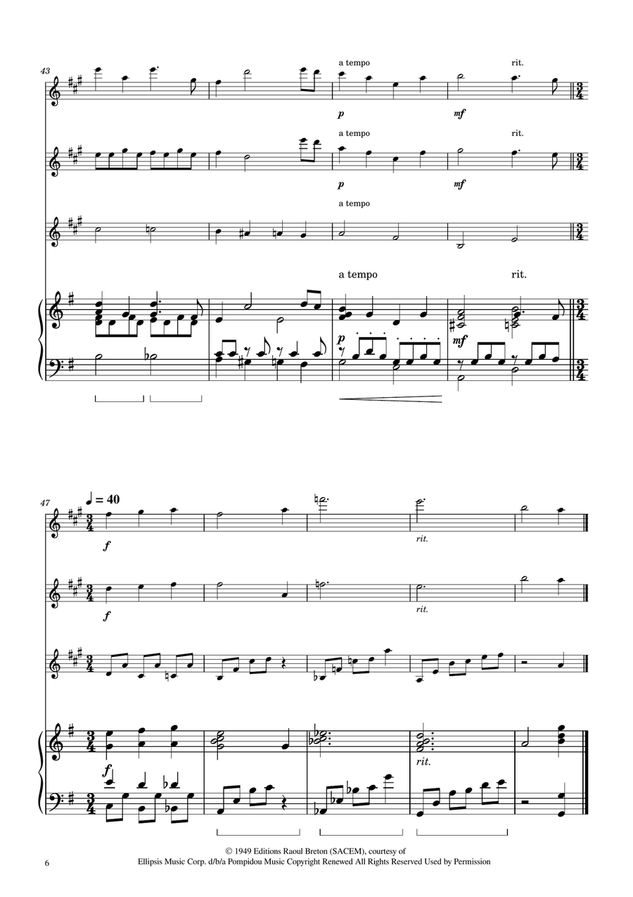 Hymne A L'amour Clarinet Trio scores gallery preview page 6