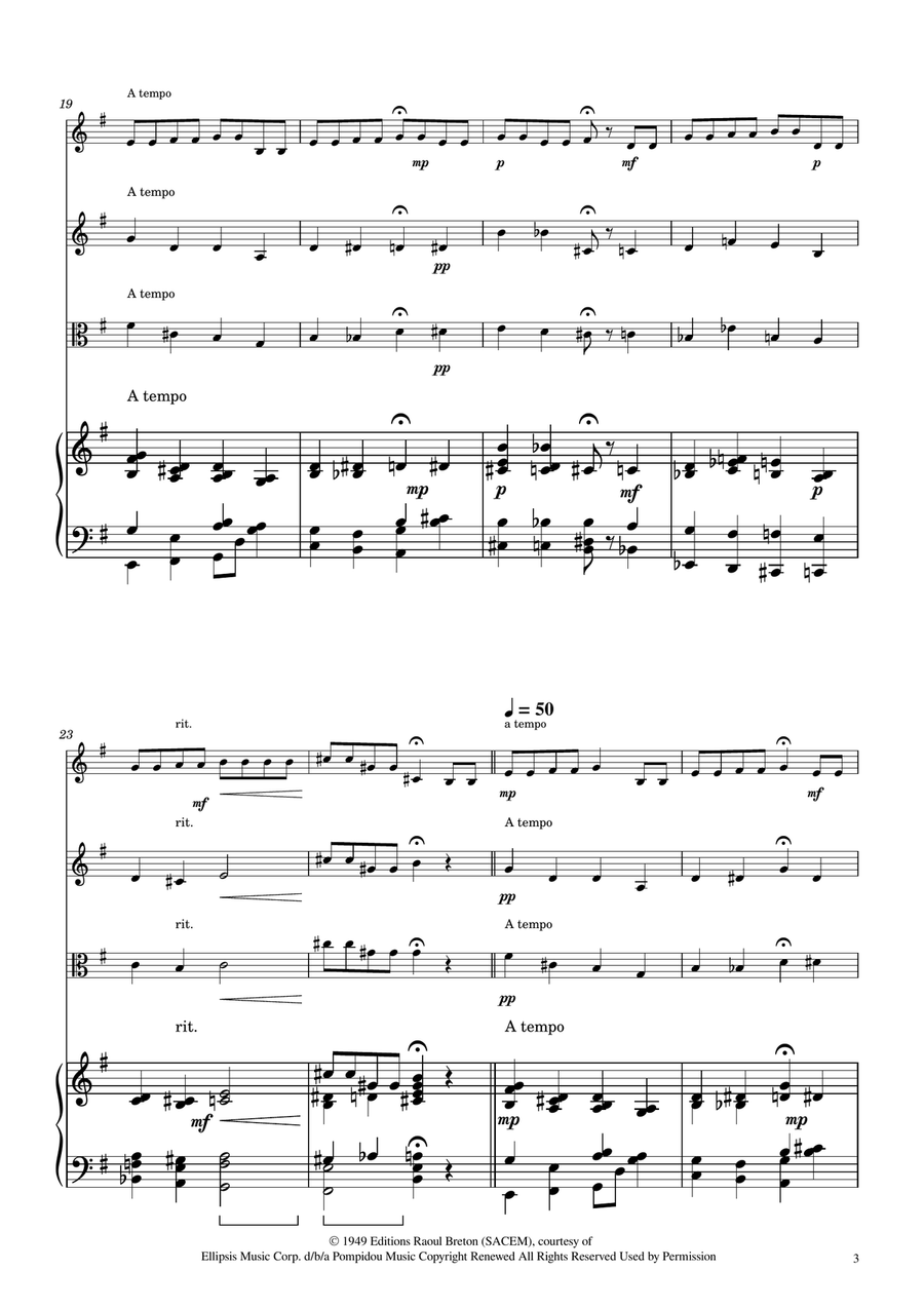Hymne A L'amour String Trio scores gallery preview page 3
