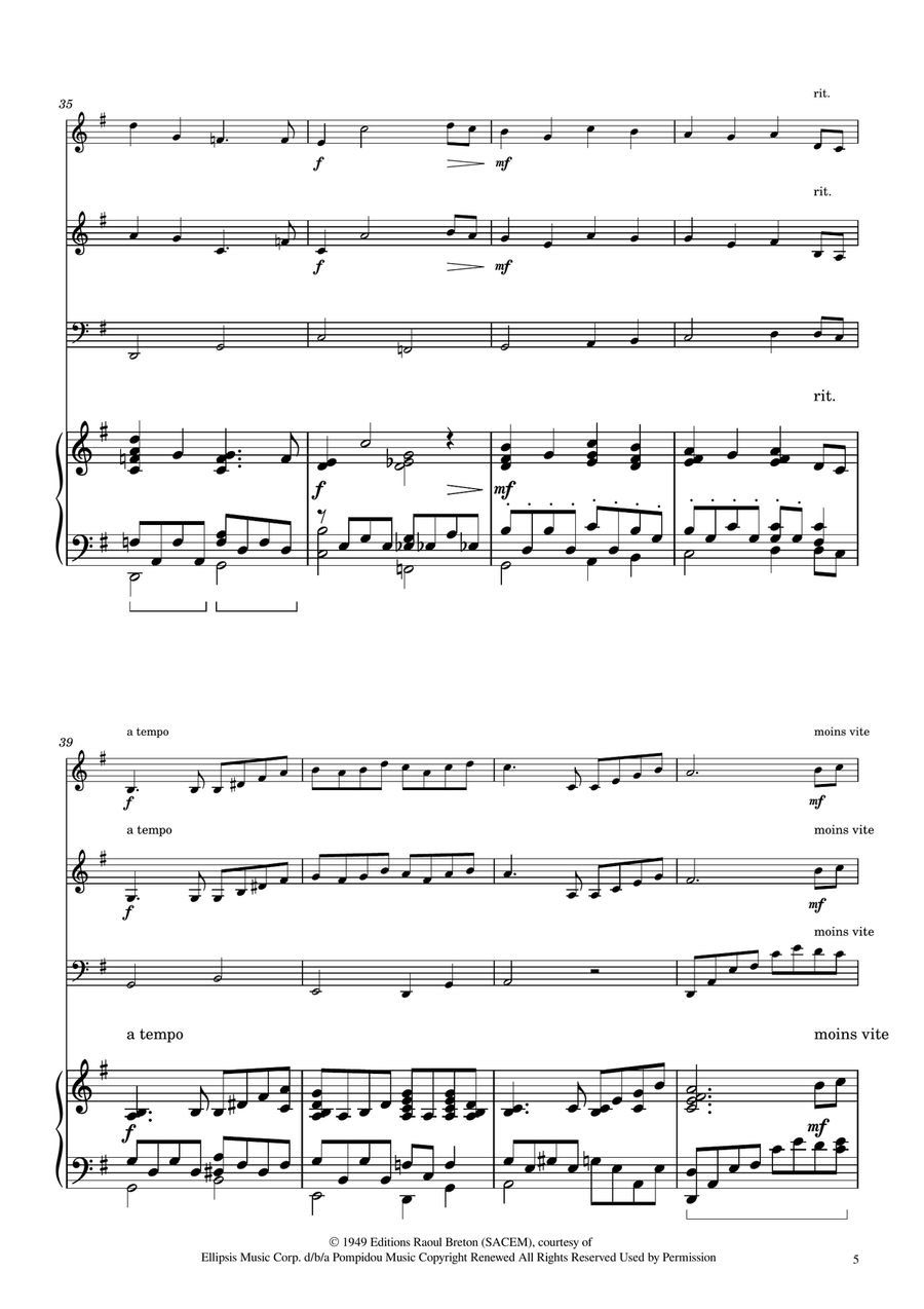 Hymne A L'amour String Trio scores gallery preview page 5