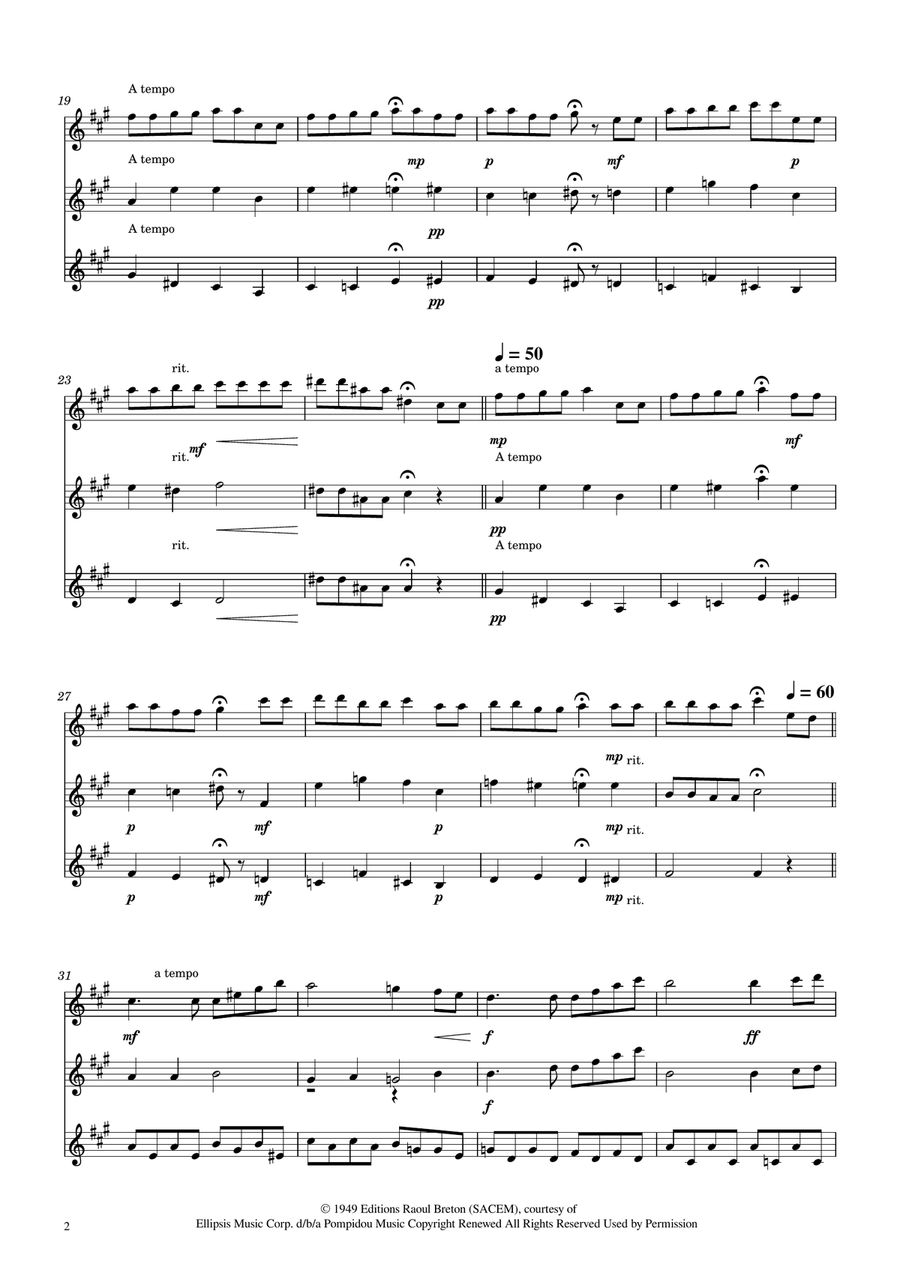 Hymne A L'amour Clarinet Trio scores gallery preview page 2