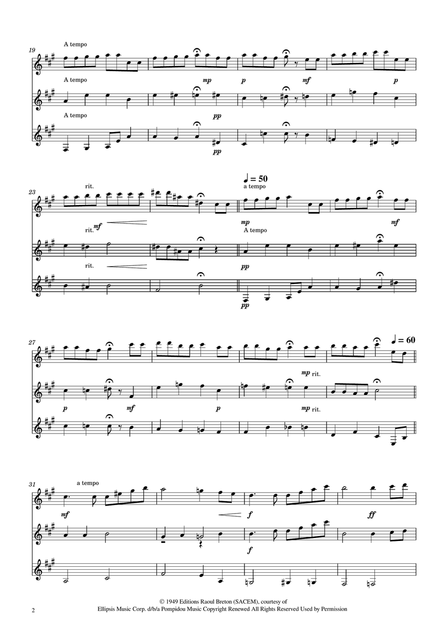 Hymne A L'amour Clarinet Trio scores gallery preview page 2