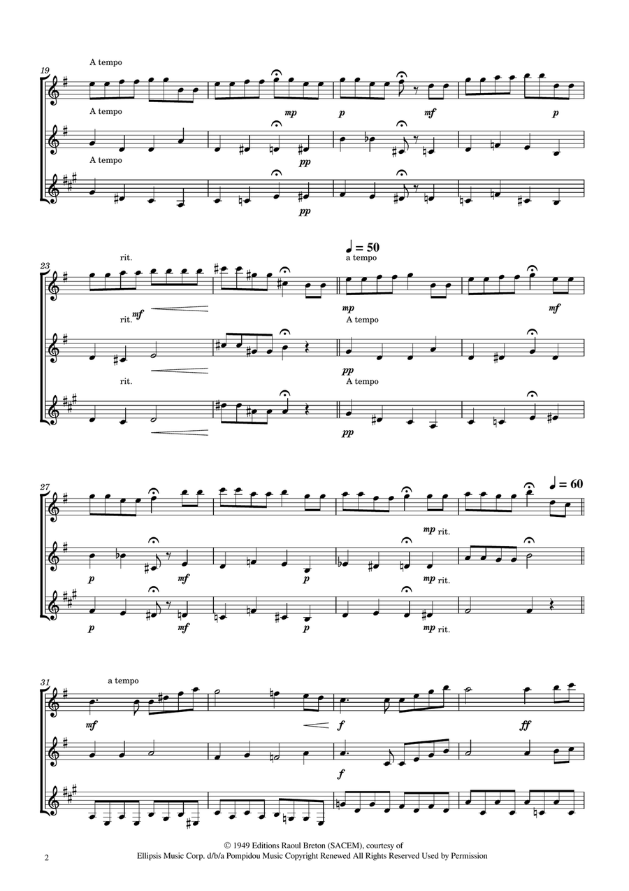 Hymne A L'amour Woodwind Trio scores gallery preview page 2