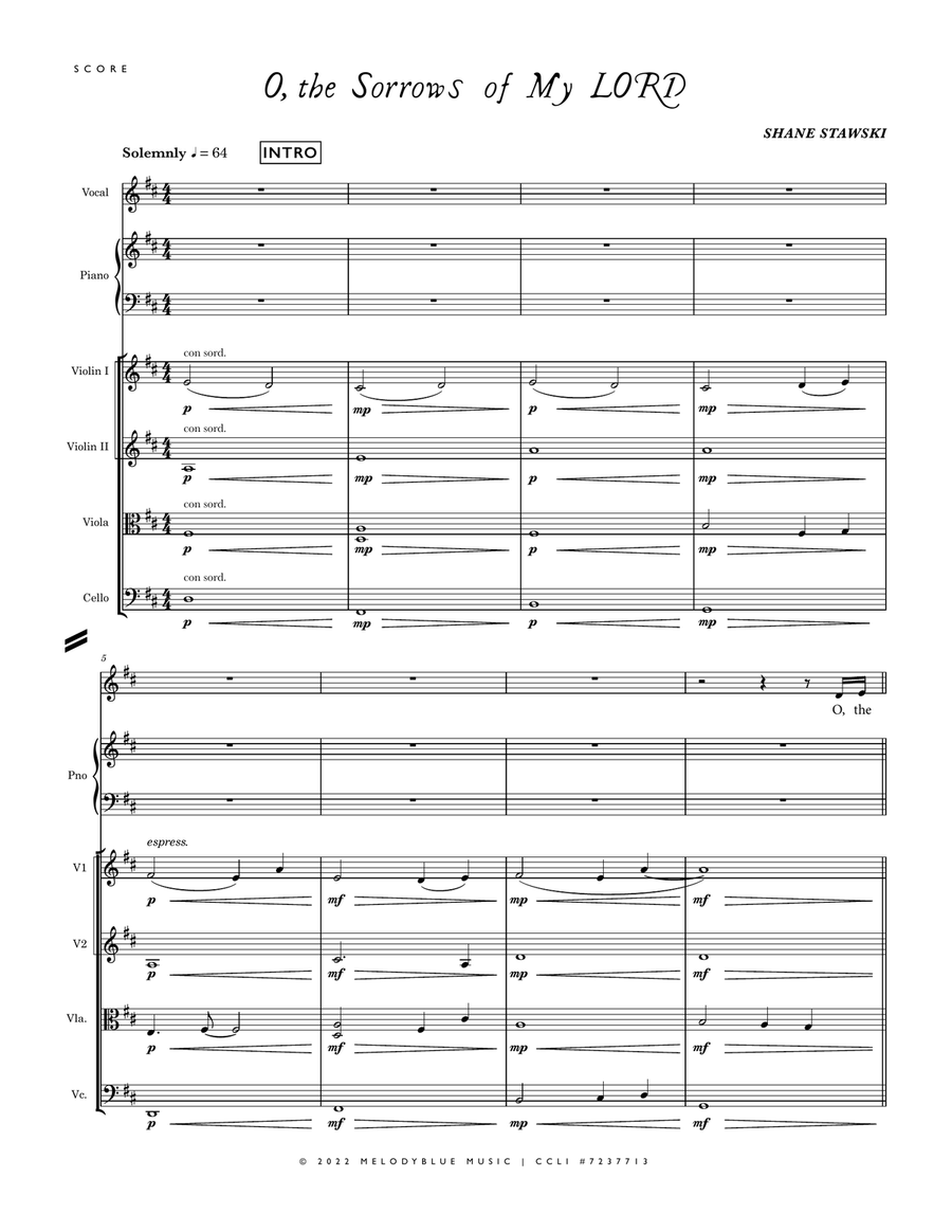 O, The Sorrows Of My LORD Small Ensemble scores gallery preview page 2