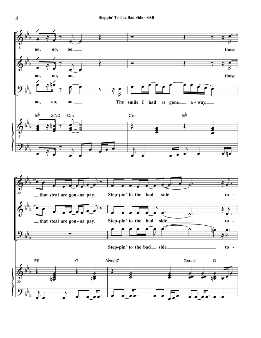 Steppin' To The Bad Side Steppin' To The Bad Side 3-Part scores gallery preview page 4