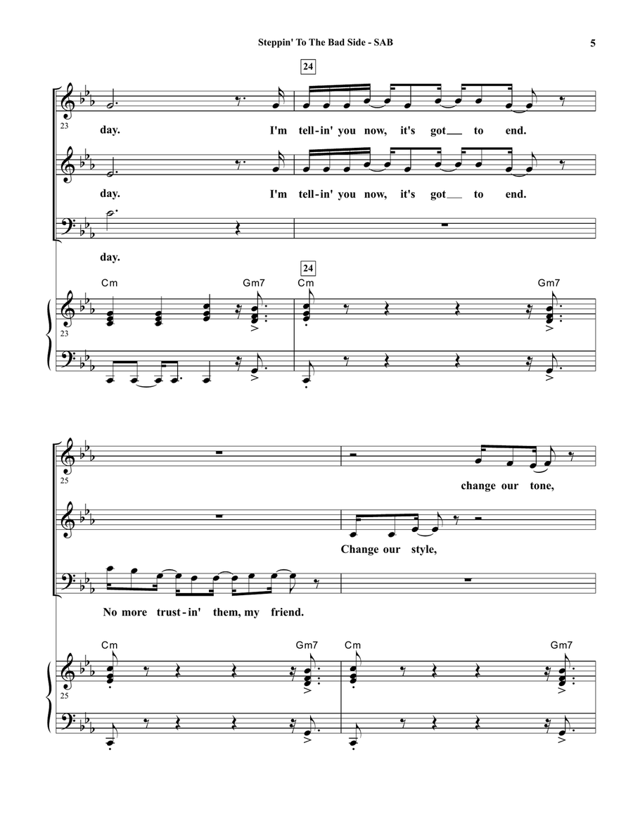 Steppin' To The Bad Side Steppin' To The Bad Side 3-Part scores gallery preview page 5