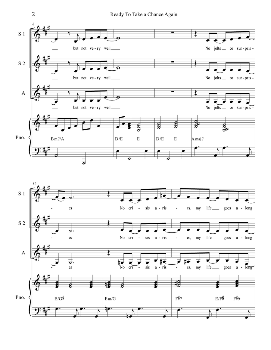 Ready To Take A Chance Again SSA scores gallery preview page 2