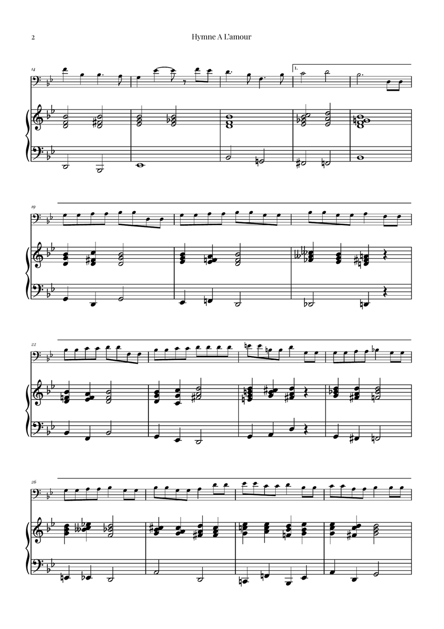 Hymne A L'amour Piano scores gallery preview page 2