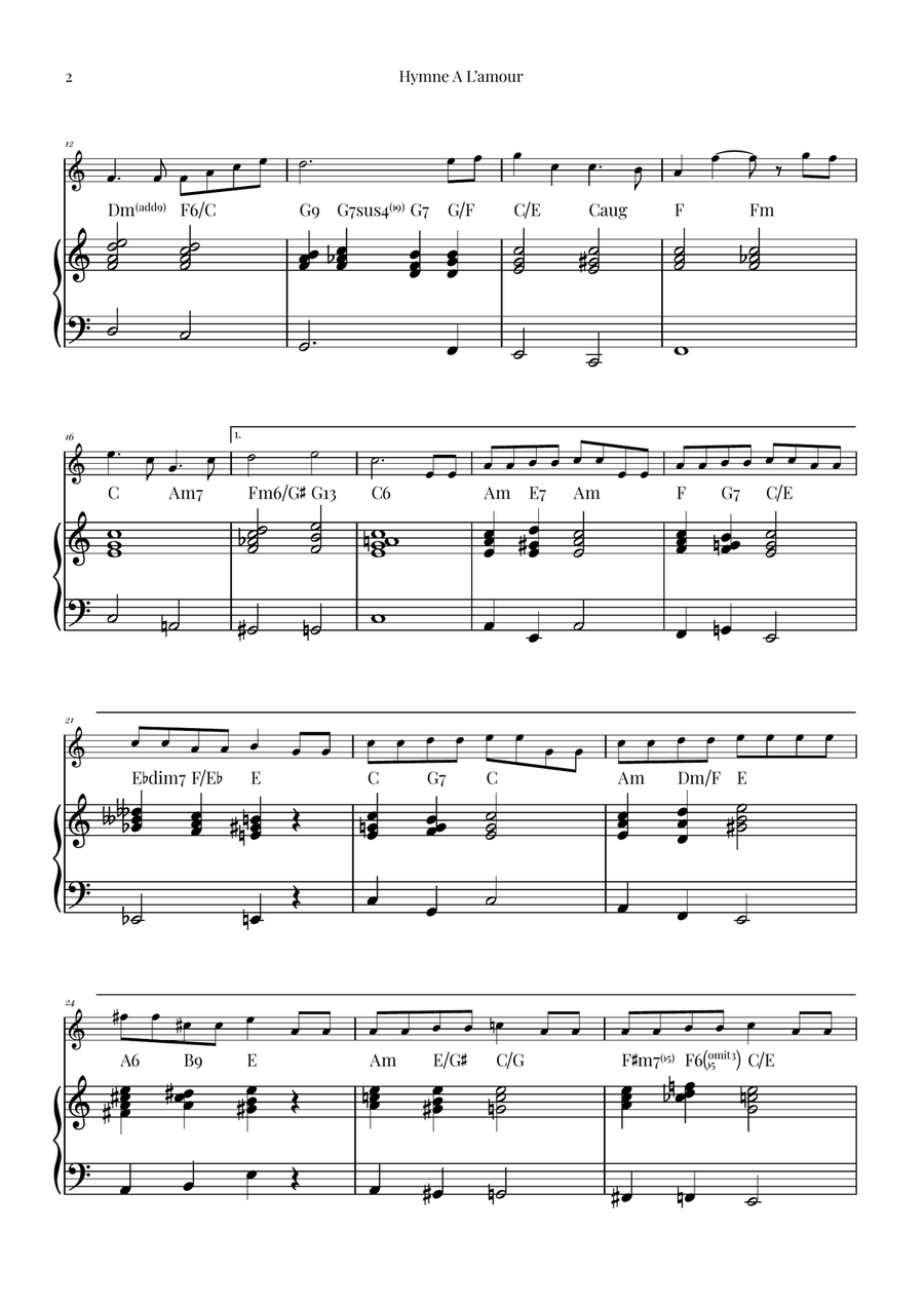 Hymne A L'amour Violin Solo scores gallery preview page 2