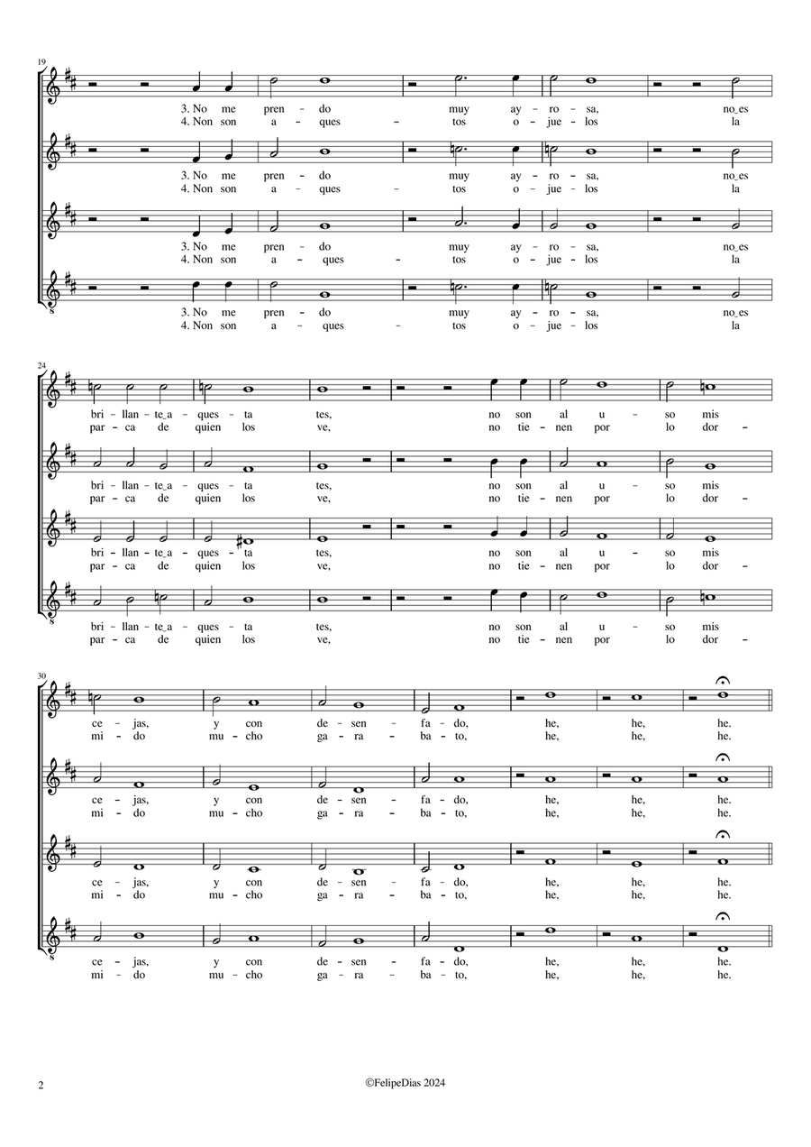 Codex Zuola: Dime Pedro por tu vida (a 4) Small Ensemble scores gallery preview page 2