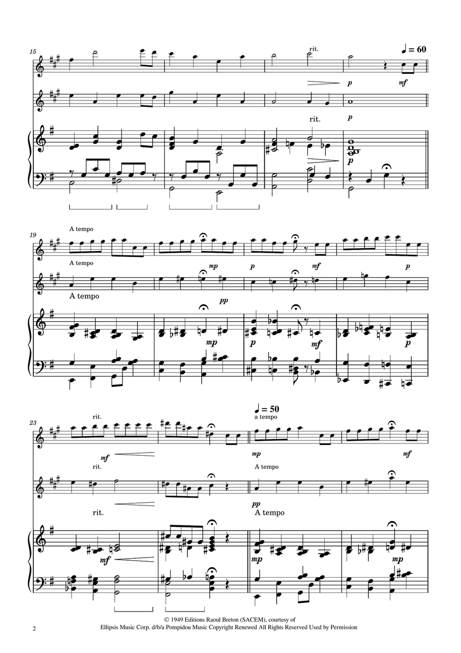Hymne A L'amour Clarinet Duet scores gallery preview page 2