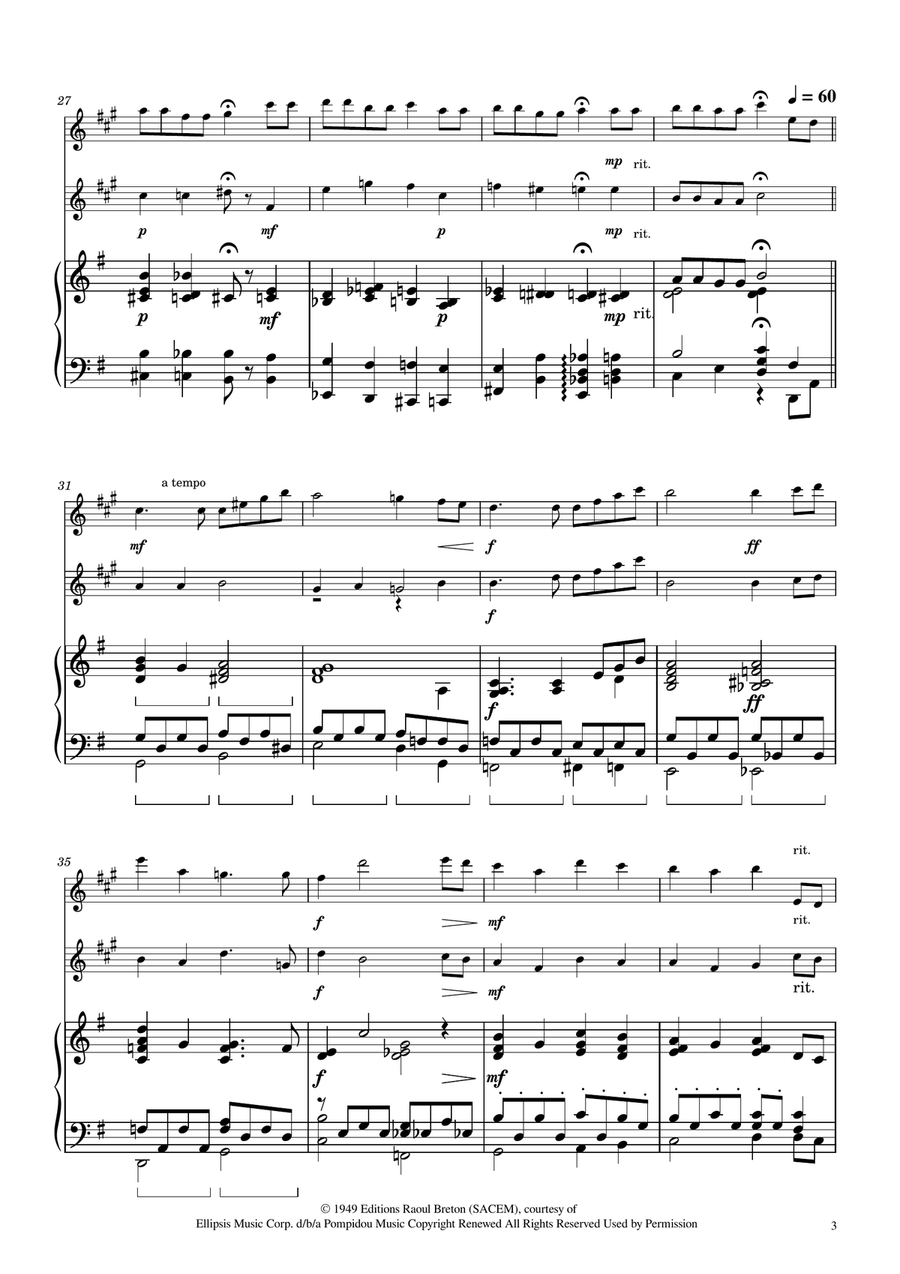Hymne A L'amour Clarinet Duet scores gallery preview page 3