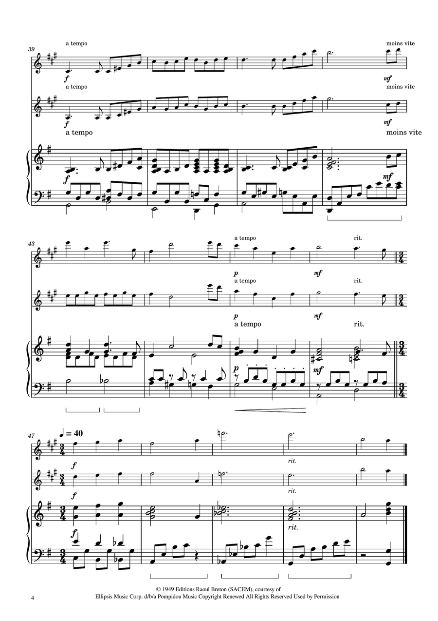 Hymne A L'amour Clarinet Duet scores gallery preview page 4