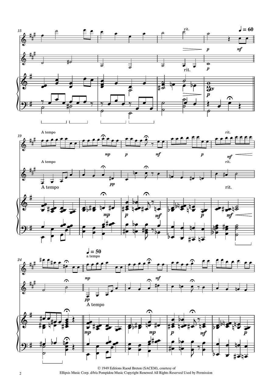 Hymne A L'amour Clarinet Duet scores gallery preview page 2