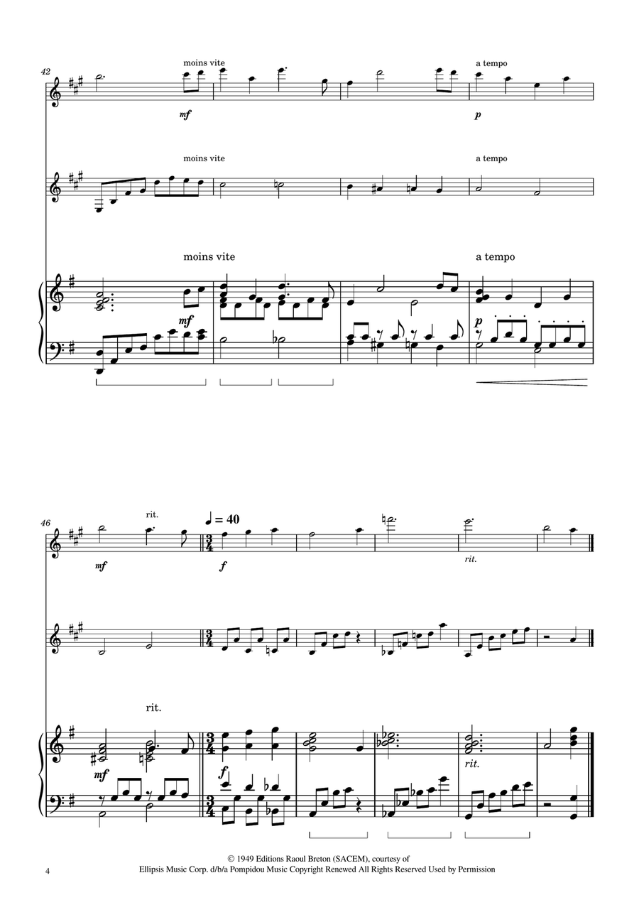 Hymne A L'amour Clarinet Duet scores gallery preview page 4