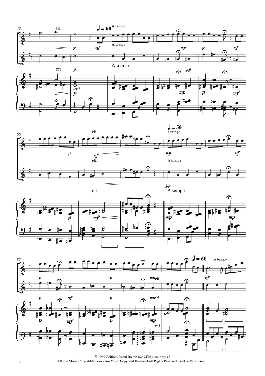 Hymne A L'amour Woodwind Duet scores gallery preview page 2
