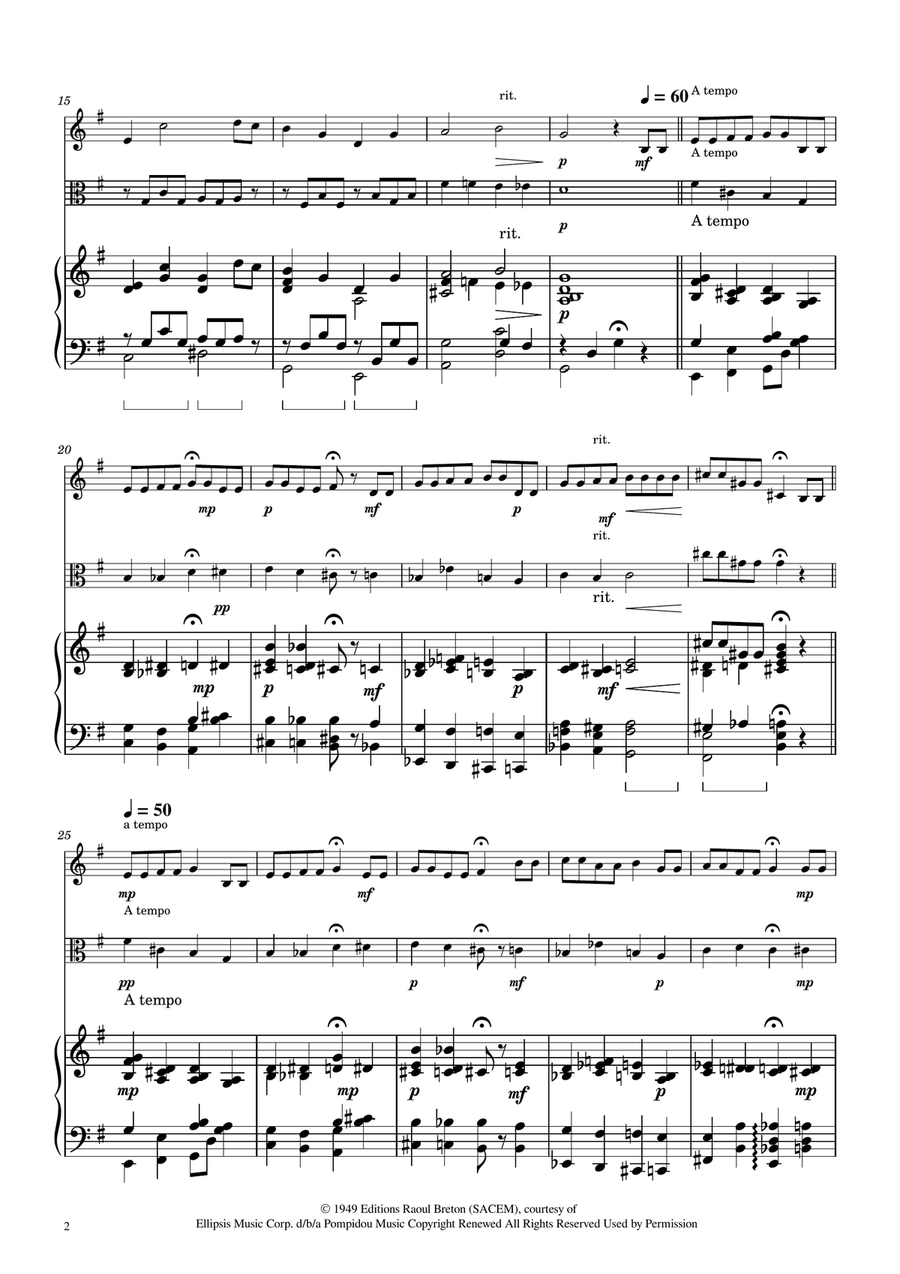 Hymne A L'amour String Duet scores gallery preview page 2
