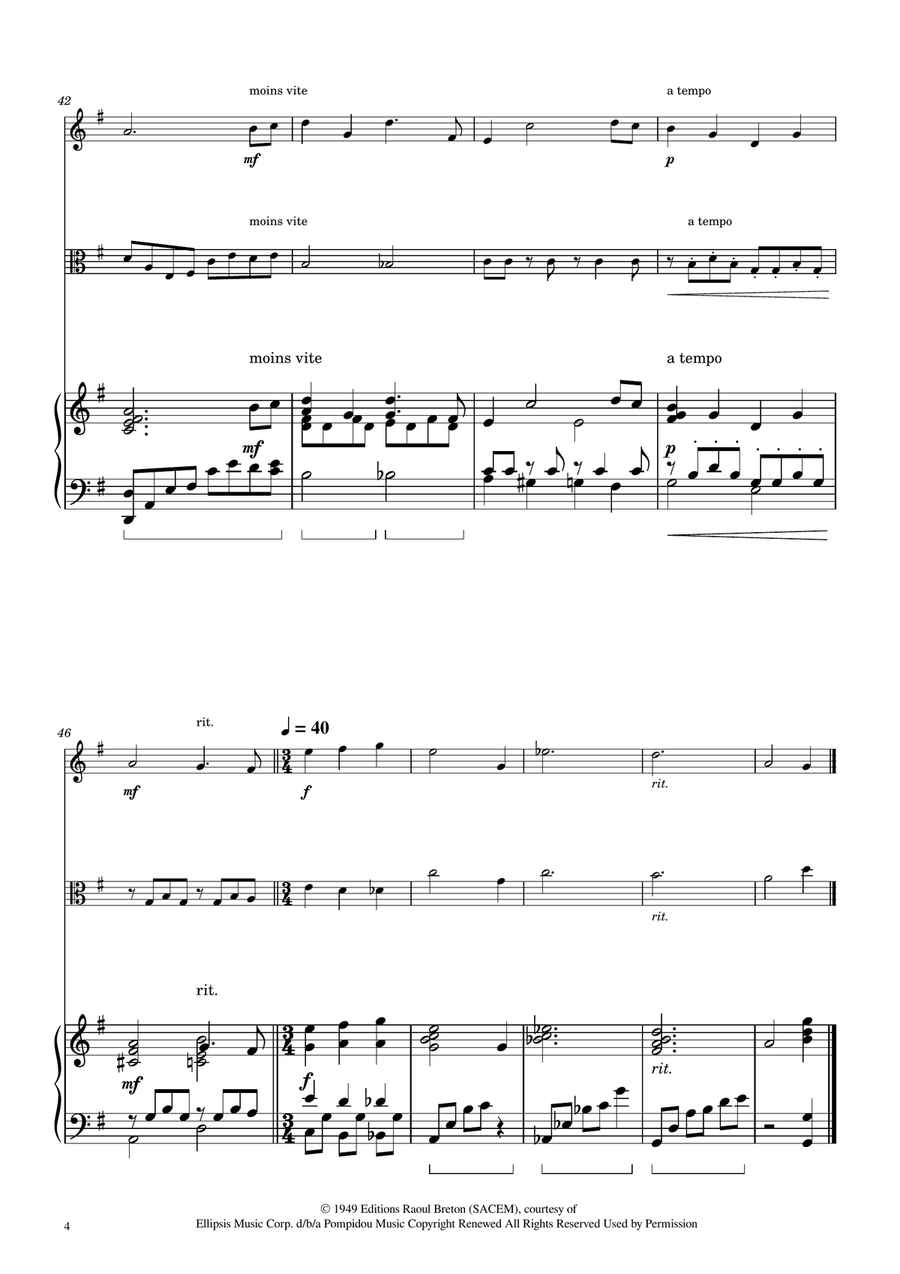Hymne A L'amour String Duet scores gallery preview page 4