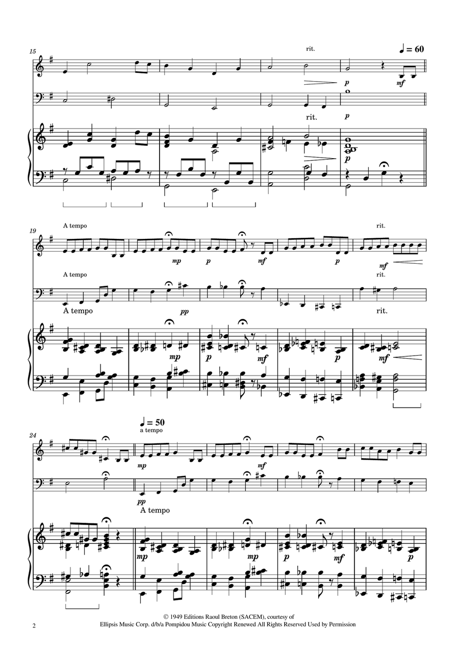 Hymne A L'amour Piano Trio scores gallery preview page 2