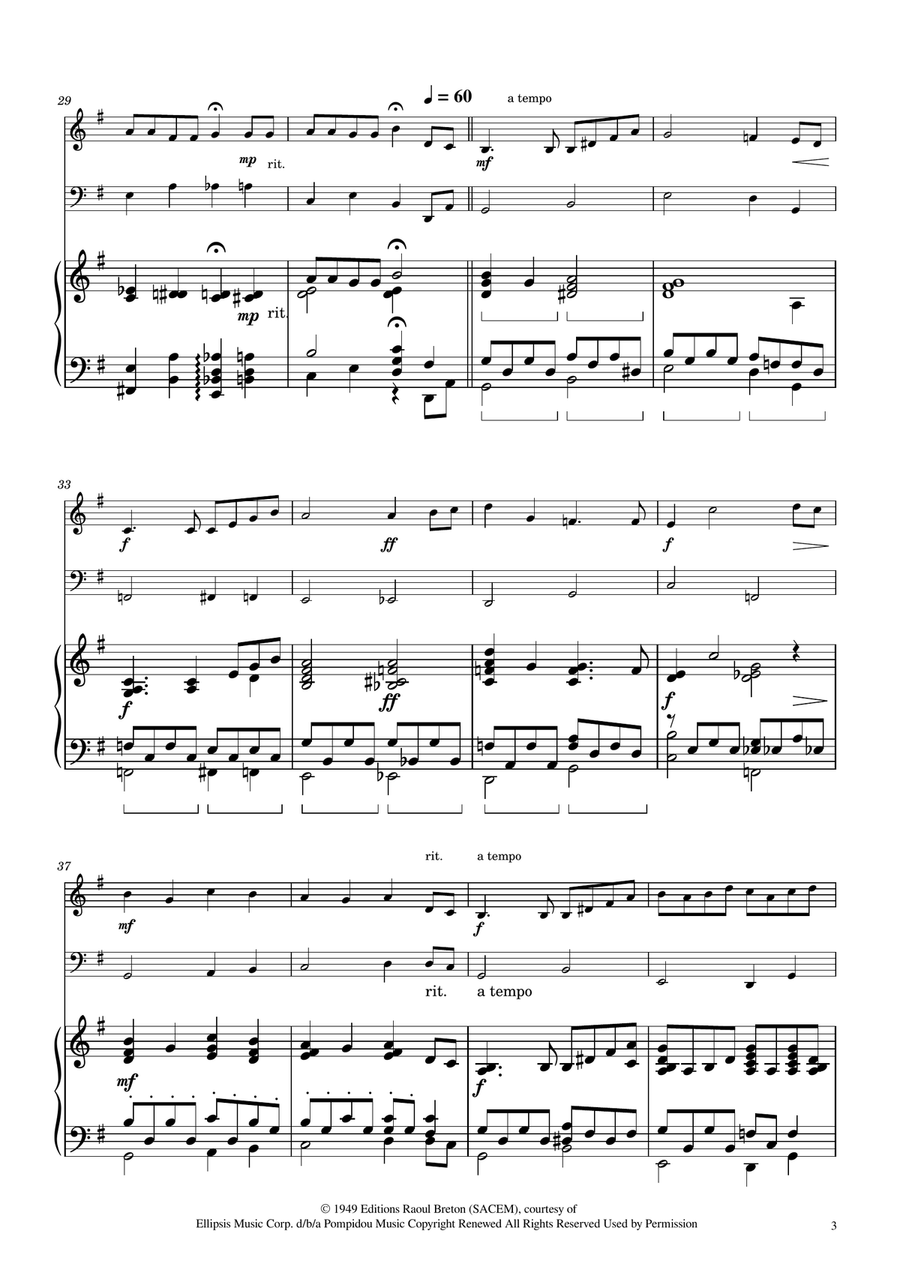 Hymne A L'amour Piano Trio scores gallery preview page 3