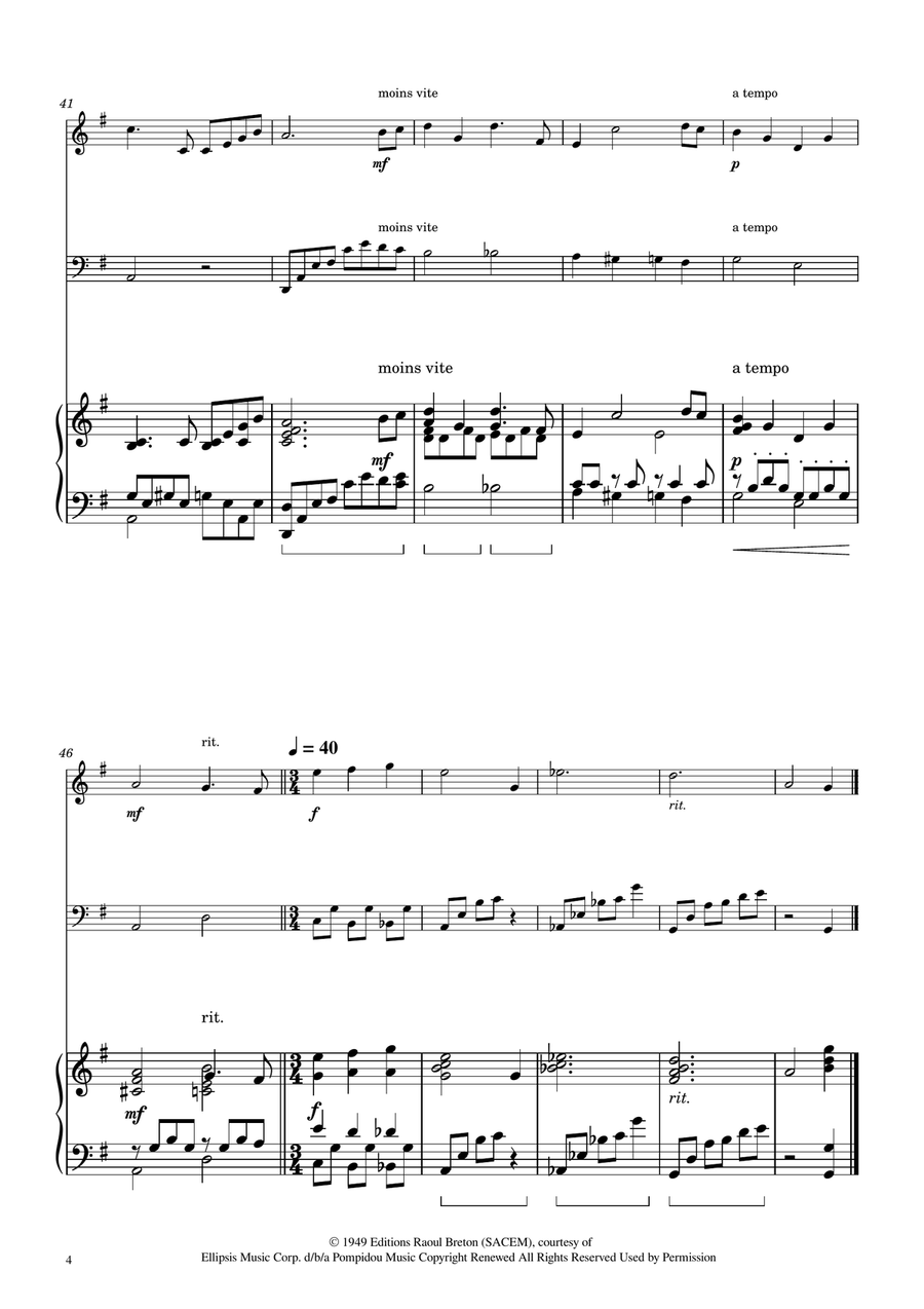 Hymne A L'amour Piano Trio scores gallery preview page 4