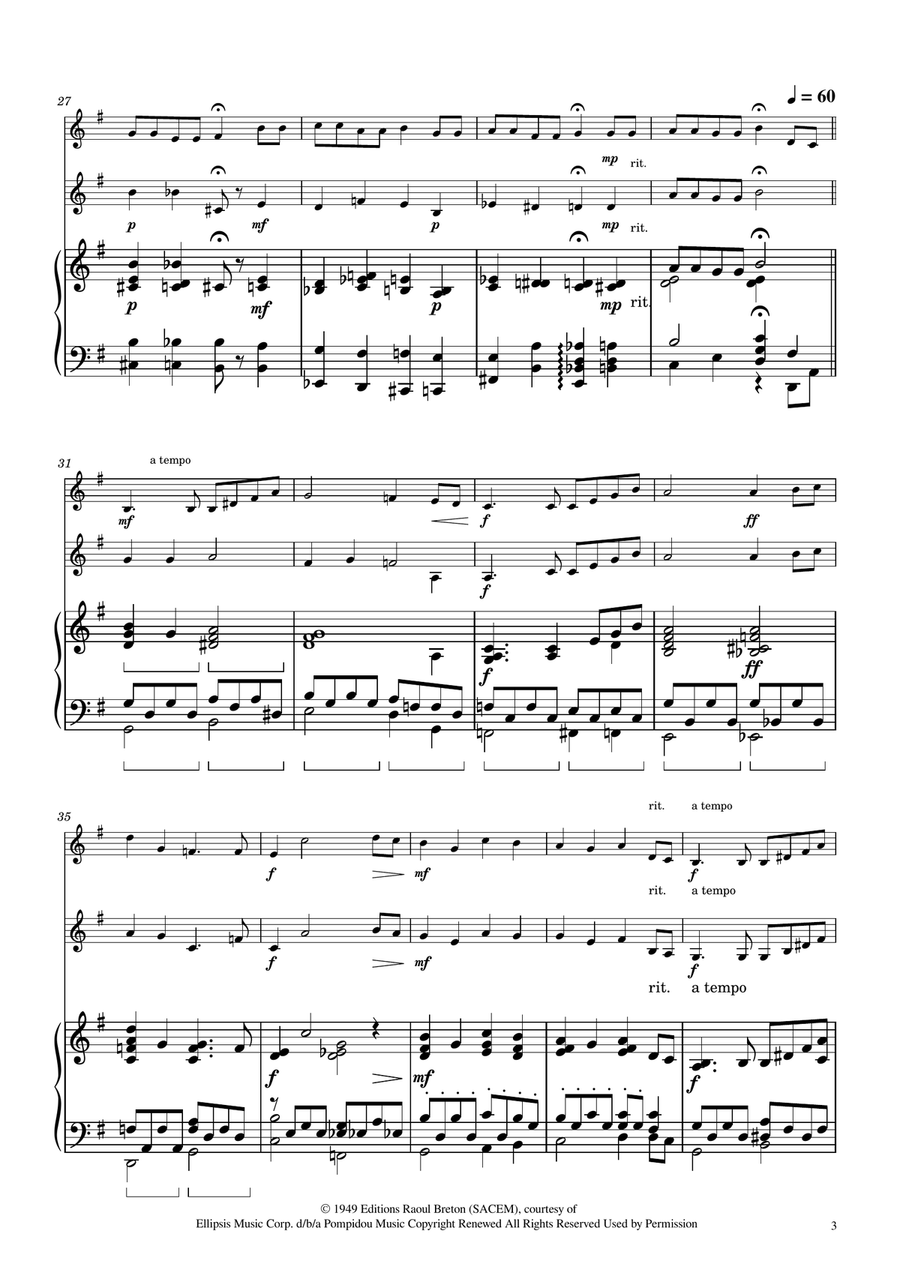 Hymne A L'amour String Duet scores gallery preview page 3